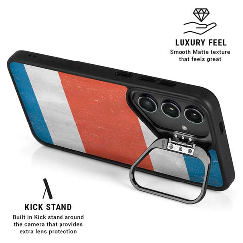 Costa Rican Flag Distressed Galaxy S24 FE Kickstand Case